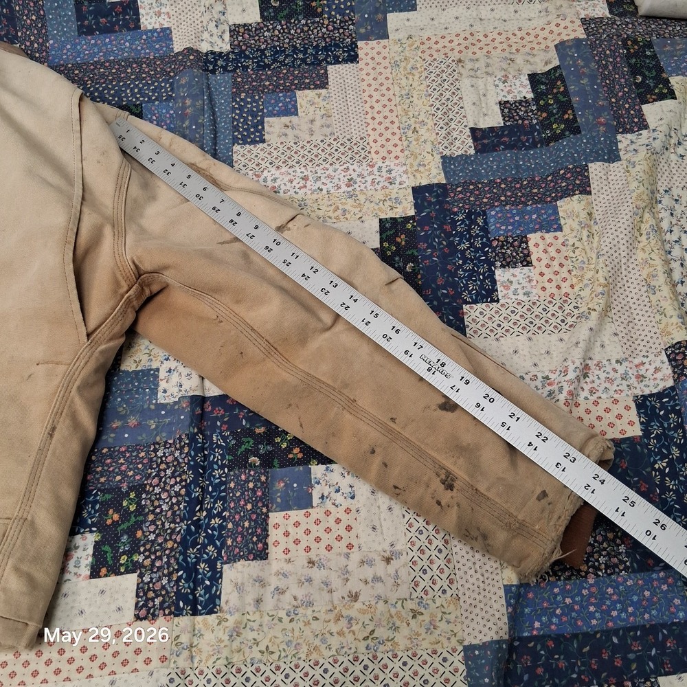 Vintage Carhartt JQ186 Arctic Quilt Lined Brown Canvas Jacket Large Faded J02 - Picture 12 of 13